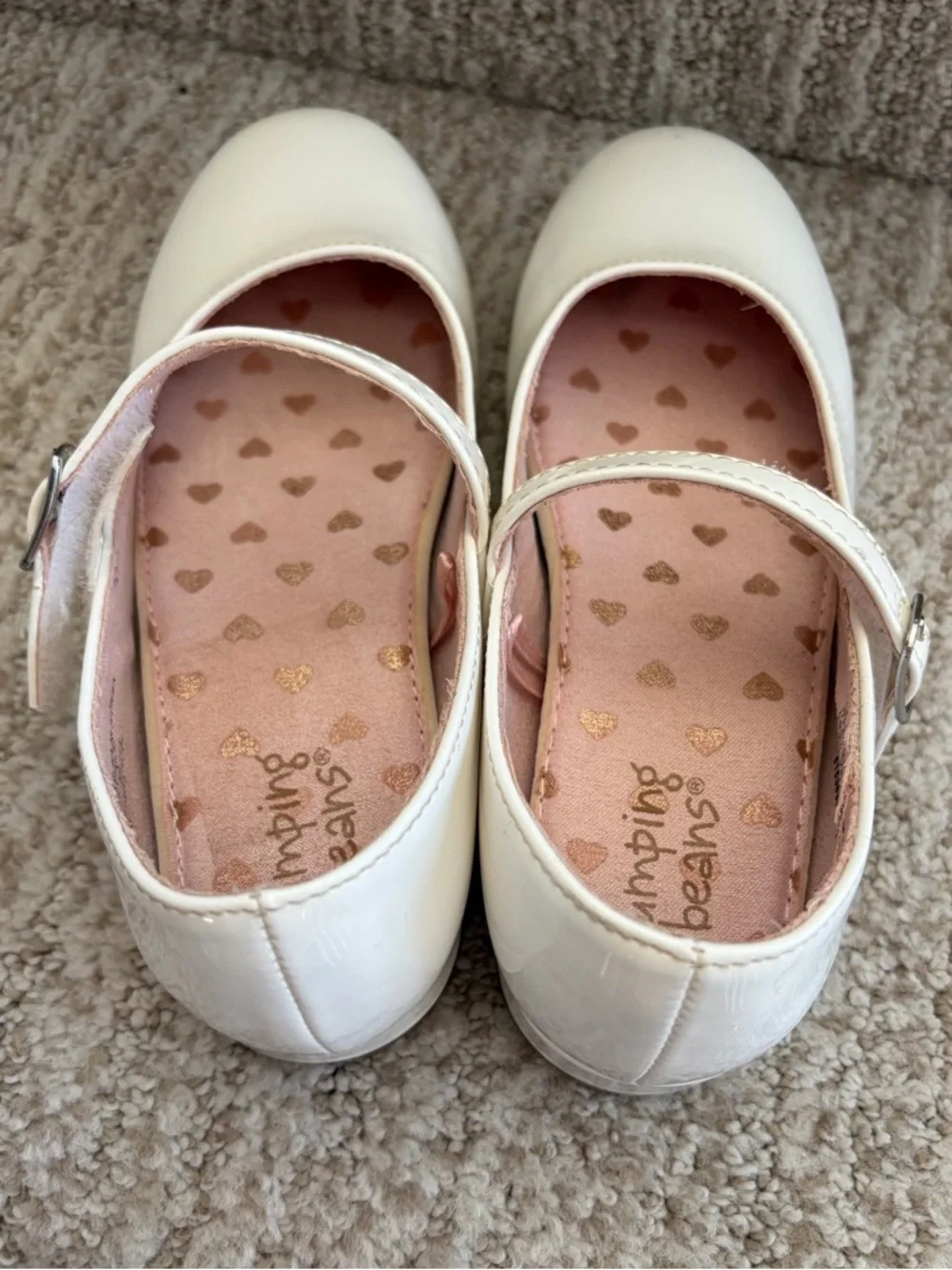 Jumping Beans white Sydni Toddler Girls' Dress Shoes. Size 11 toddler.